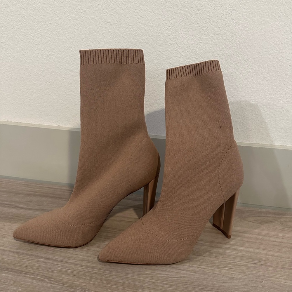ALDO Tan Knit Ankle Boots